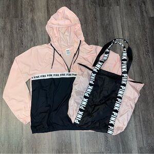 PINK byVictoria’s Secret packable anorak jacket & tote bag oversized fit XS/S